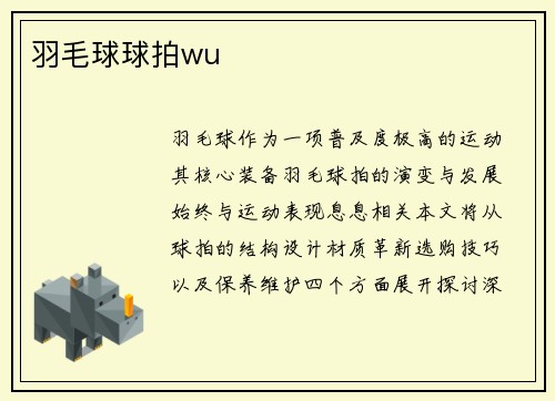 羽毛球球拍wu
